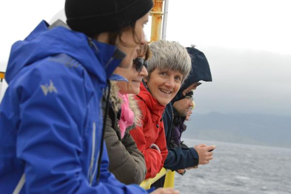 science party enjoying the view as they pass through the gibraltar strait