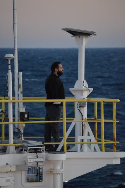 Fadl Raad enjoying the sunrise on the steel beach