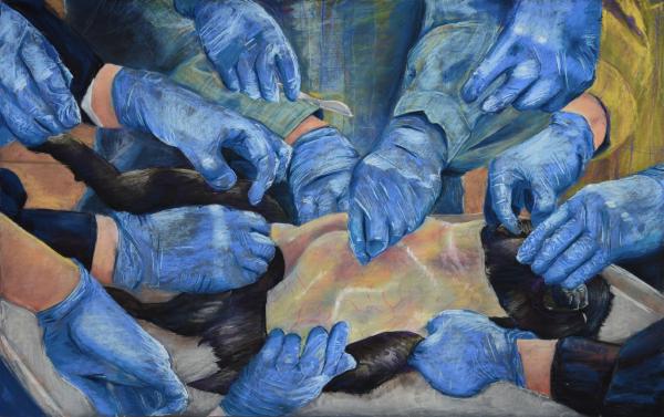 Too Many Cooks 2023 Chalk Pastel 66x101cm