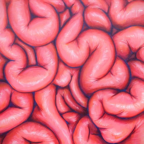 Tangled Intestines 2024 Acrylic 24x24in